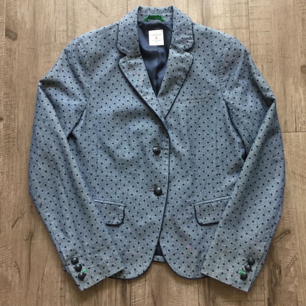 Gap Academy Blazer Chambray Polka Dot Size 6